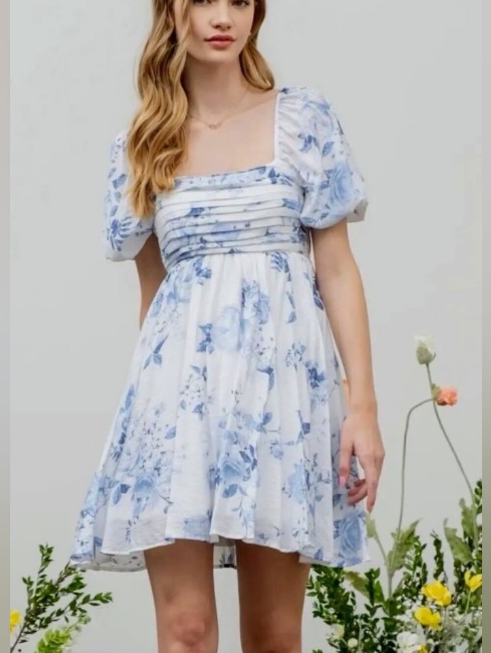Like New! Cottagecore Floral Mini Dress Womens